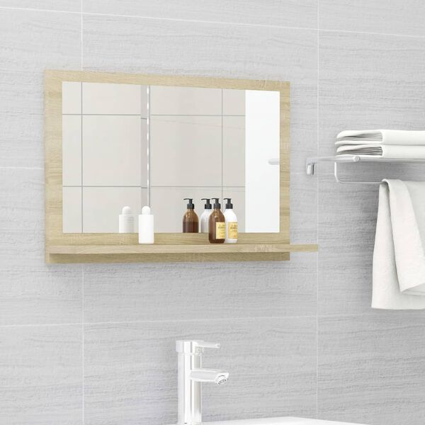 vidaXL Bathroom Mirror Sonoma Oak 60x10.5x37 cm Engineered Wood