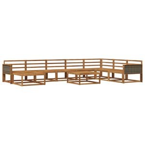 vidaXL Outdoor Sofa Set 9 pcs Natural Solid Acacia Wood