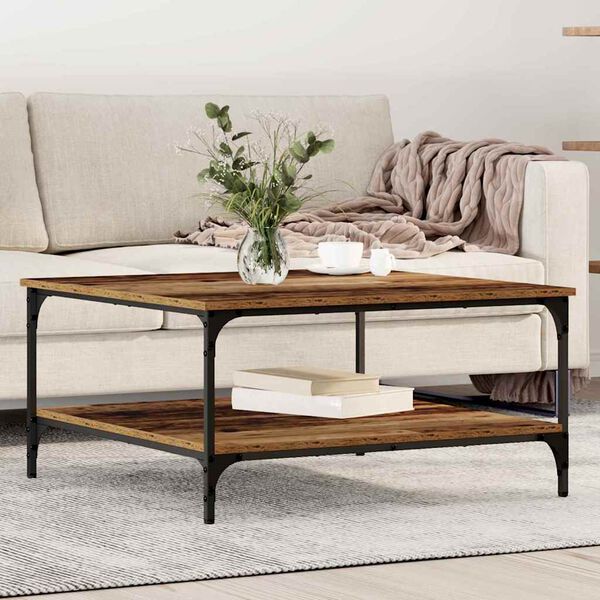 vidaXL Coffee Table Old wood 80 x 80 x 40 cm Engineered Wood