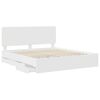 vidaXL Bed Frame with Drawer White 200 x 200 cm Engineer Wood