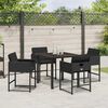 vidaXL Garden Dining Set 5 pcs Black Poly Rattan