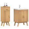 vidaXL Bathroom Furniture Set with Drawer 2 pcs Brown Solid Pine wood