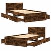 vidaXL Bed Frame with Headboard without Mattress Smoked Oak 75x190 cm Small Single