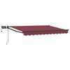 vidaXL Manual Retractable Awning with LEDs Burgundy Red 3 x 2.5 m