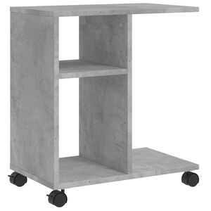 vidaXL Side Table with Wheels Concrete Grey 50x30x55cm Engineered Wood
