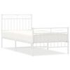 vidaXL Metal Bed Frame without Mattress with Footboard White 90x190cm