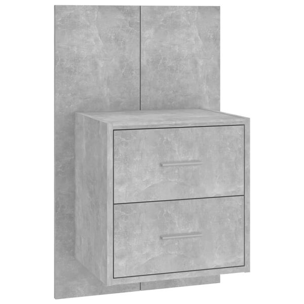 vidaXL Wall-mounted Bedside Cabinets 2 pcs Concrete Grey