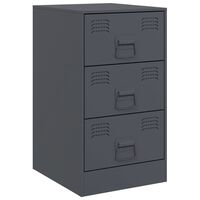 vidaXL Bedside Cabinet Anthracite 34.5x39x62 cm Steel