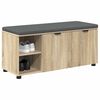 vidaXL Hall Bench with Cushion Plain Sonoma Oak 100 x 38 x 46 cm