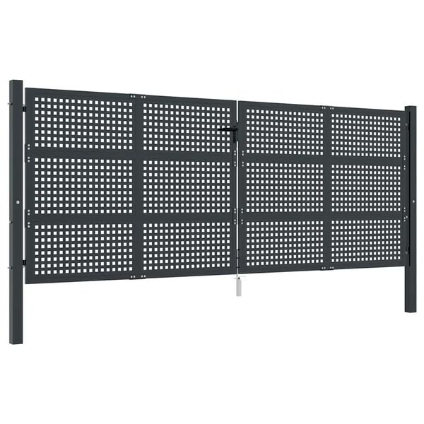 vidaXL Garden Gate Anthracite 400x125 cm Steel