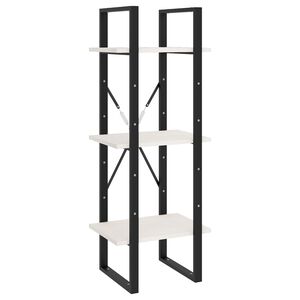 vidaXL Book Cabinet | White | Solid pinewood, metal | Medium | Book Cabinet
