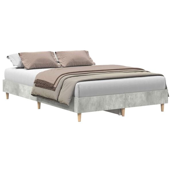 vidaXL Bed Frame Concrete Grey 193 x 123 x 25 cm Engineered Wood