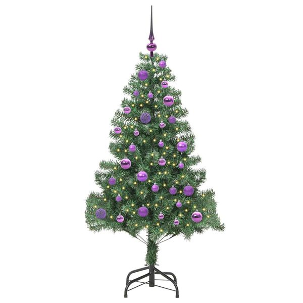 vidaXL Christmas Tree with 150 LEDs with Stand Green 150 cm PVC