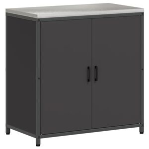vidaXL Kitchen Storage with Shelf Black 90 x 50 x 92 cm Steel