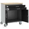 vidaXL Workshop Bench with Drawer Black and Grey 75 x 45 x 85 cm