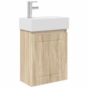 vidaXL Bathroom Vanity Unit with Tap Sonoma Oak 45.5 x 22.5 x 84 cm