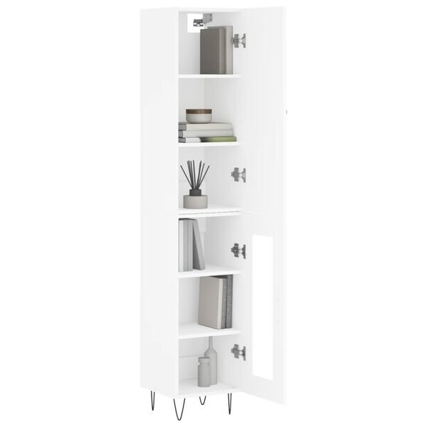 vidaXL Highboard White 34.5x34x180 cm Engineered Wood