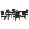 vidaXL Garden Dining Set 7 pcs Cream Powder-Coated Steel