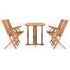 vidaXL 5 Piece Folding Outdoor Dining Set Solid Teak Wood