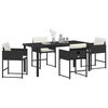 vidaXL Garden Dining Set 5 pcs Black Poly Rattan