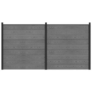 vidaXL Fence Set 353 x 186 cm WPC and Aluminium Grey