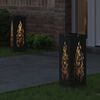 vidaXL Solar LED Pathway Light 2 pcs Black Cold Rolled Steel