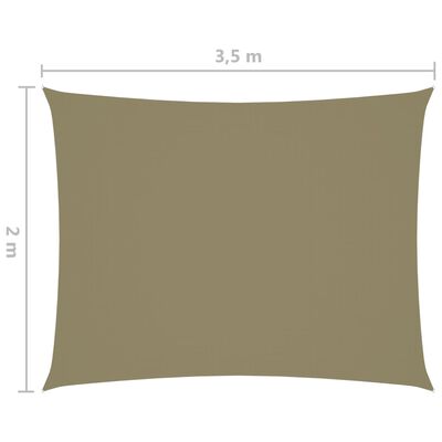 vidaXL Sunshade Sail Oxford Fabric Rectangular 2x3.5 m Beige