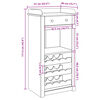 vidaXL Wine Cabinet Panama 57x40x111.5 cm Solid Wood Pine
