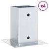 vidaXL Post Bases Square 4 pcs Silver 81x81 mm Galvanised Steel