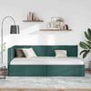 vidaXL Corner Bed Frame Dark Green 90 cm x 190 cm Velvet
