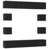 vidaXL TV Cabinet Set 8 pcs Black Oak Engineered Wood