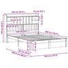 vidaXL Bookcase Bed Frame Wax Brown 200 x 140 cm Solid Pine Wood