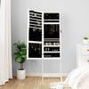 vidaXL Mirror Jewellery Cabinet with LED Lights Free Standing White