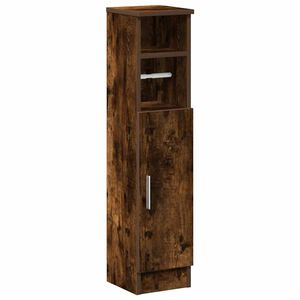vidaXL Bathroom Cabinet with Roll Holder Smoked Oak 20.5x22x90 cm