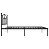 vidaXL Metal Bed Frame without Mattress with Headboard Black 75x190cm