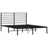 vidaXL Metal Bed Frame without Mattress with Headboard Black 140x200cm