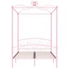 vidaXL Canopy Bed Frame without Mattress Pink Metal 140x200 cm