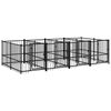 vidaXL Outdoor Dog Kennel Steel 7.51 m²