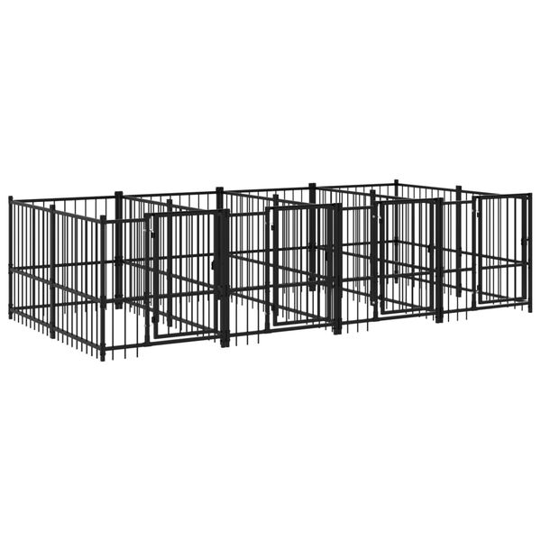 vidaXL Outdoor Dog Kennel Steel 7.51 m²