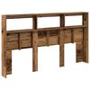 vidaXL Headboard Cabinet with LED Old Wood 180x17x102 cm