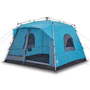 vidaXL Family Tent Cabin 7-Person Blue Quick Release