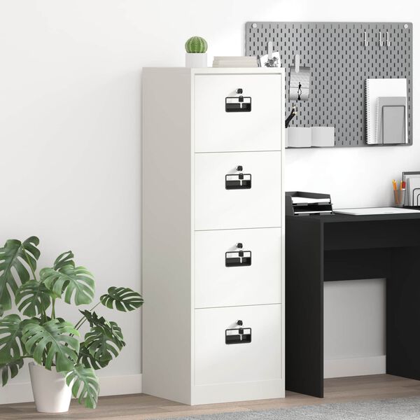 vidaXL File Cabinet White 45.5 x 42 x 139 cm Cold-Rolled Steel