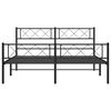 vidaXL Metal Bed Frame without Mattress with Footboard Black 120x200cm