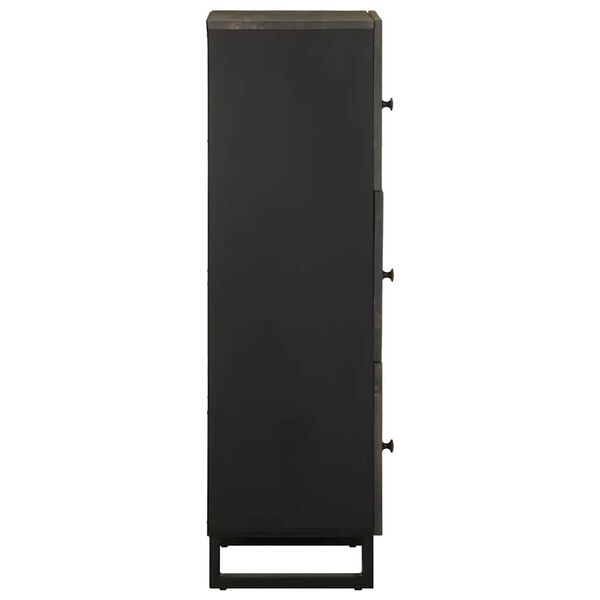 vidaXL Highboard Black 40x33x110 cm Solid Wood Mango