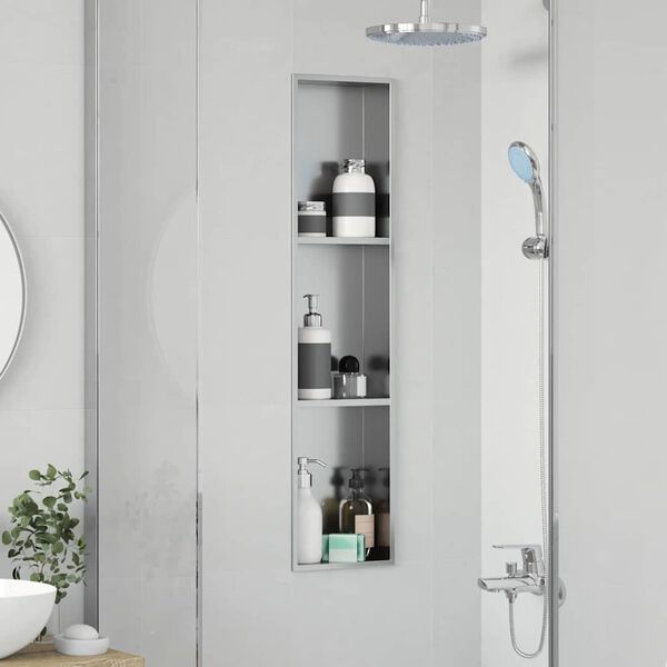 vidaXL Shower Niche Silver 90 x 20 x 9.5 cm Stainless Steel