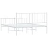 vidaXL Metal Bed Frame without Mattress with Footboard White 120x200cm