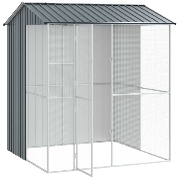 vidaXL Bird Cage Anthracite 215 x 210 x 247 cm Galvanised steel