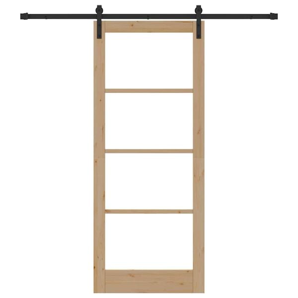 vidaXL Sliding Door ORKDAL Natural and Black 86 x 211 cm