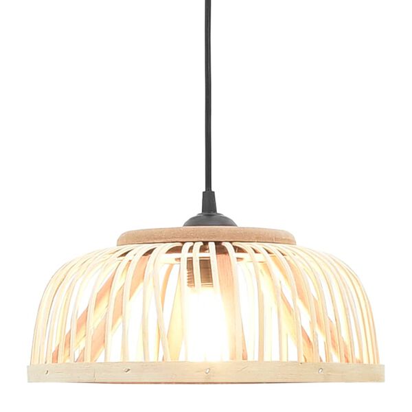 vidaXL Pendant Lamp Bamboo 40 W 30x12 cm Semicircle E27
