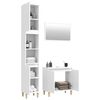 vidaXL 3 Piece Bathroom Furniture Set High Gloss White Engineered Wood